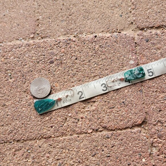 New handmade sterling silver 925 blue green sea glass dangle earrings - Picture 16 of 16